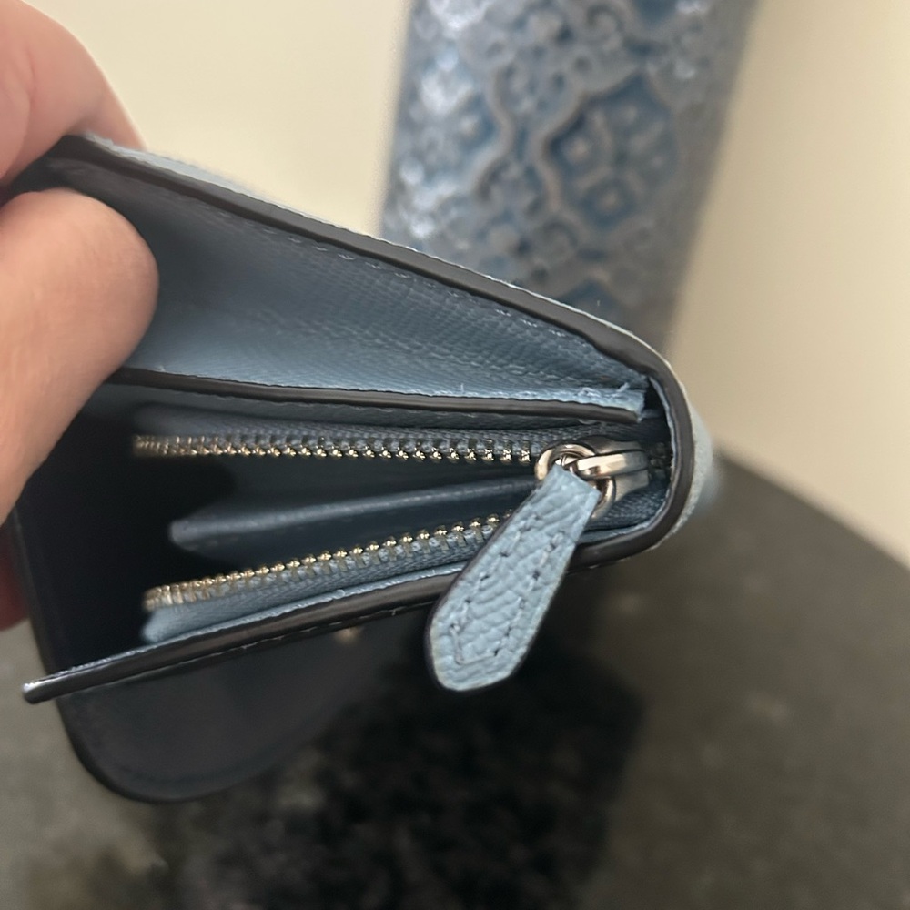 Coach Tricolor Envelope Wallet (Balck, Blue And Teal) Long - Picture 11 of 13